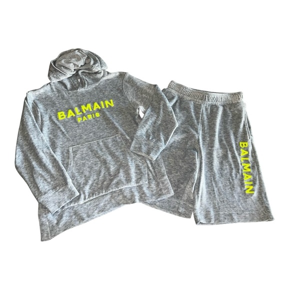 Balmain Velour Embroidered Logo Set